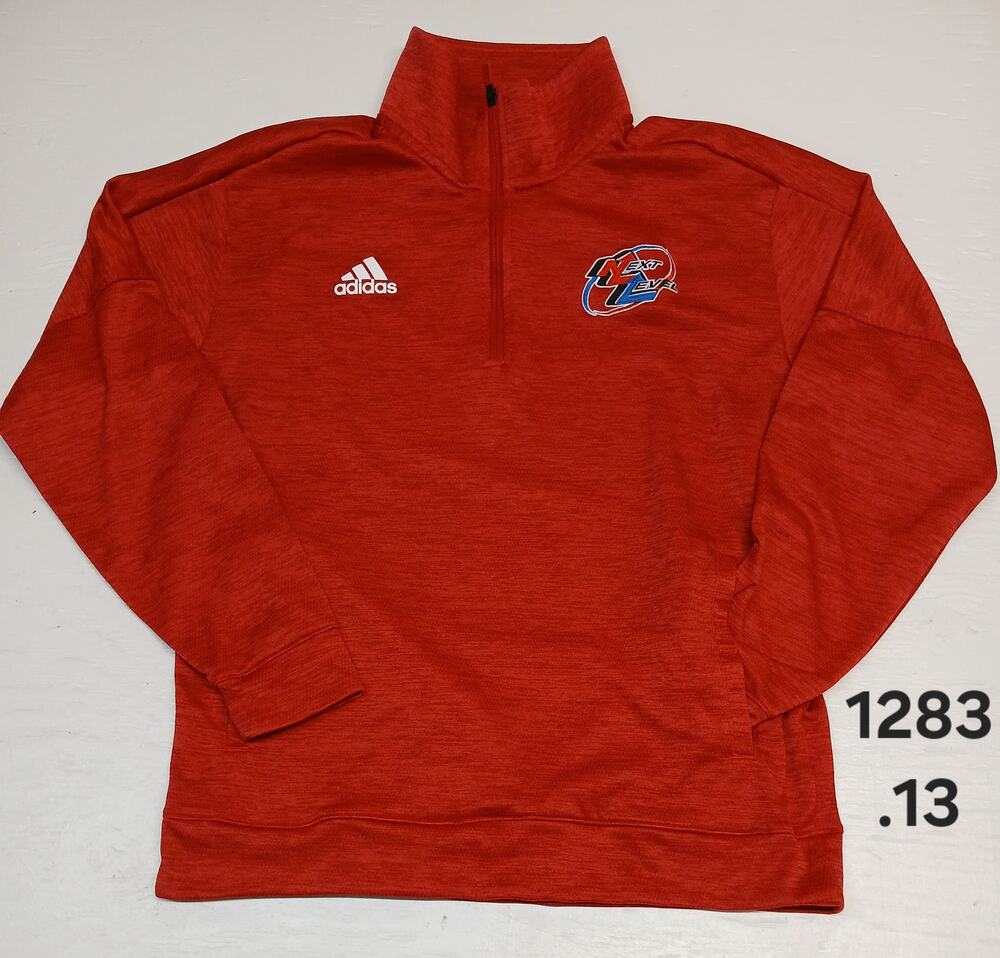 Adidas (Large) Red 1/4 Zip Long Sleeve Pullover Sweatshirt